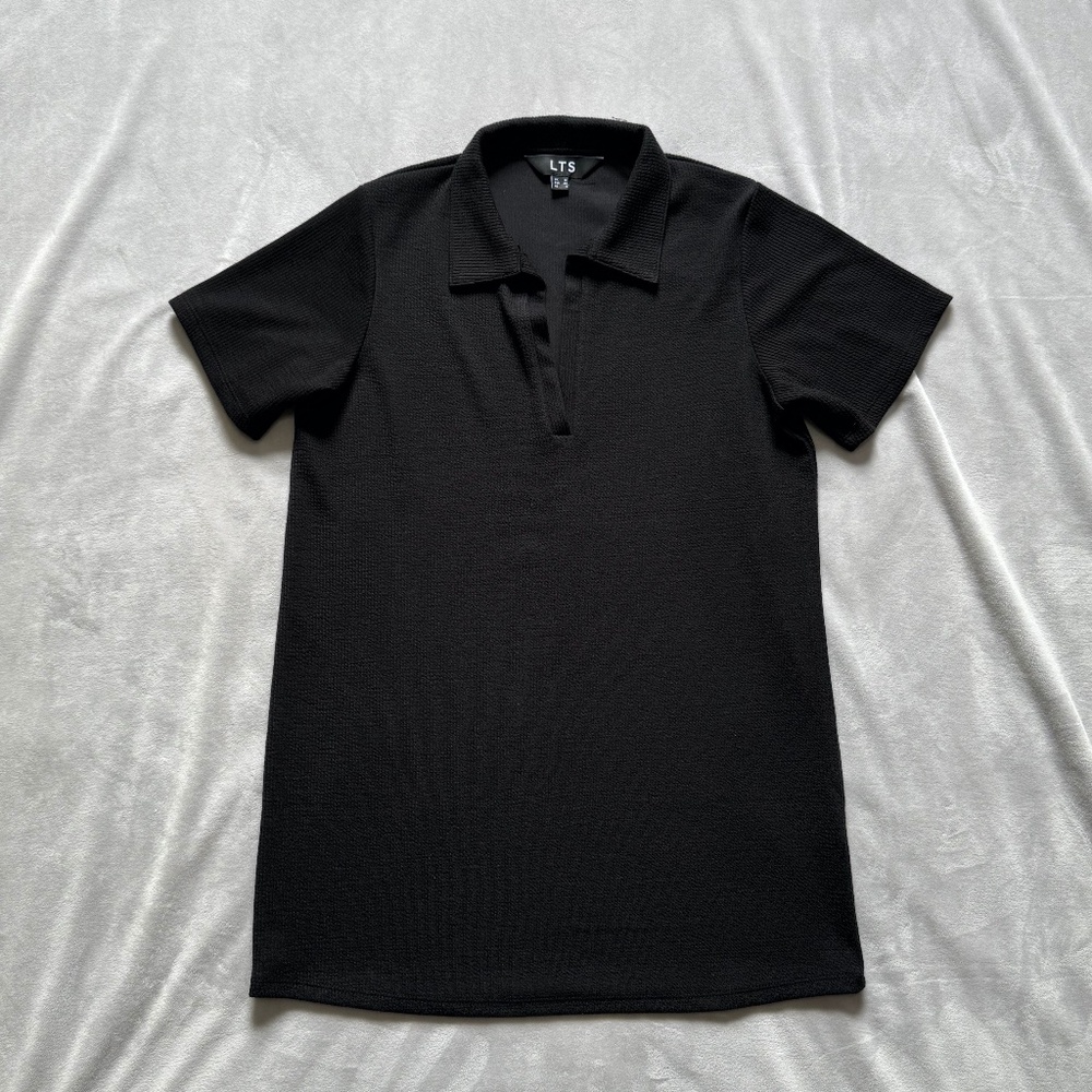 Tall! Black Collared Short Sleeve Polo